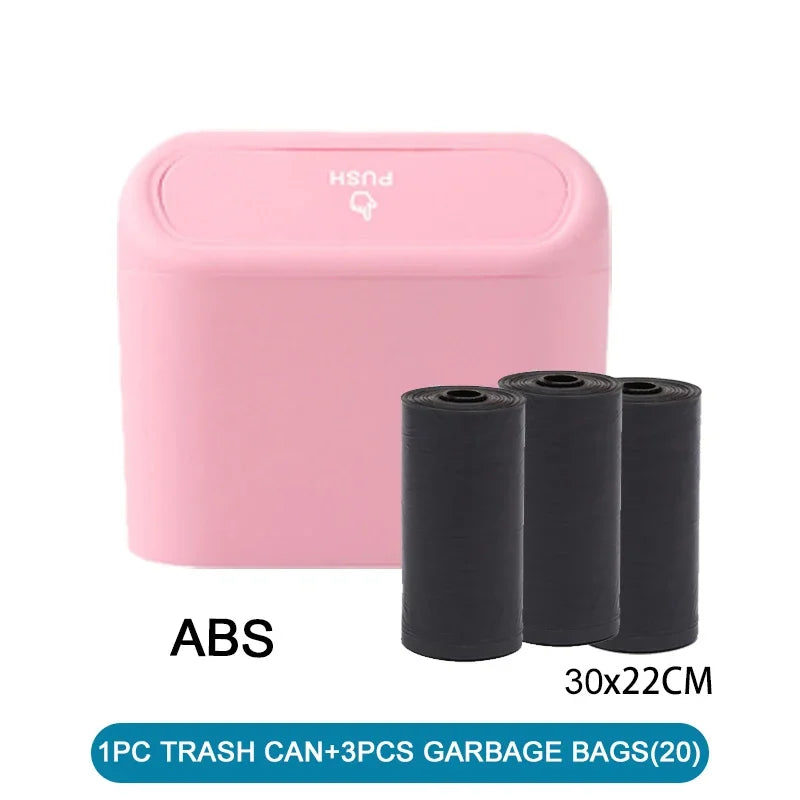 Mini Waterproof Car Trash Can (with Lid)