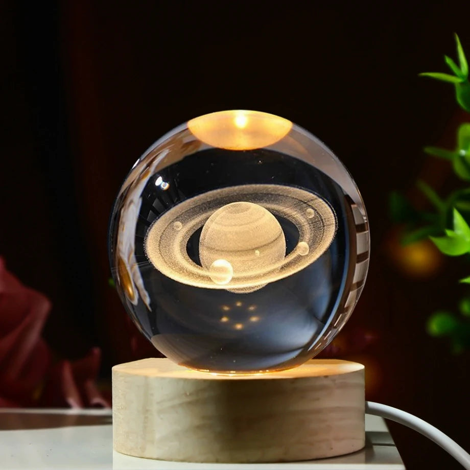 LED Night Light Galaxy Crystal Ball Table Lamp