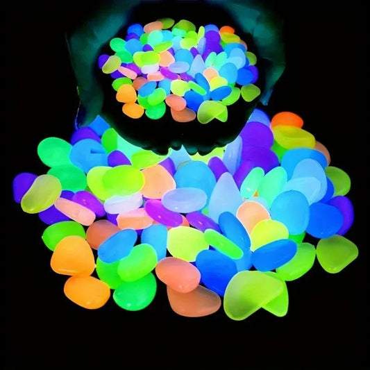 100Pcs Glow in the Dark Garden Pebbles