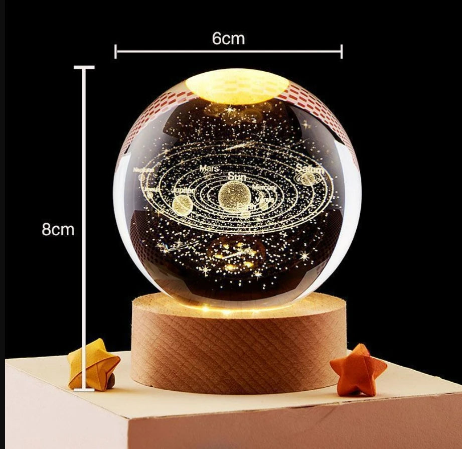 LED Night Light Galaxy Crystal Ball Table Lamp