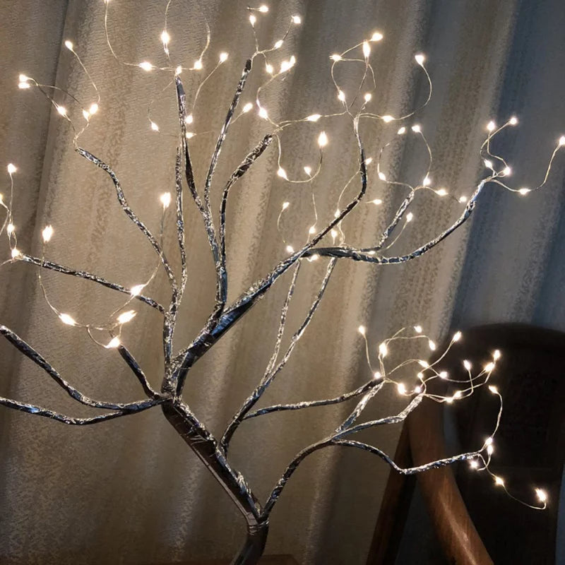 20" Tabletop Bonsai Tree Light with 108 Pearls LED DIY Artificial Light Tree Lamp Decoration for Gift Home Wedding Festival Holiday
