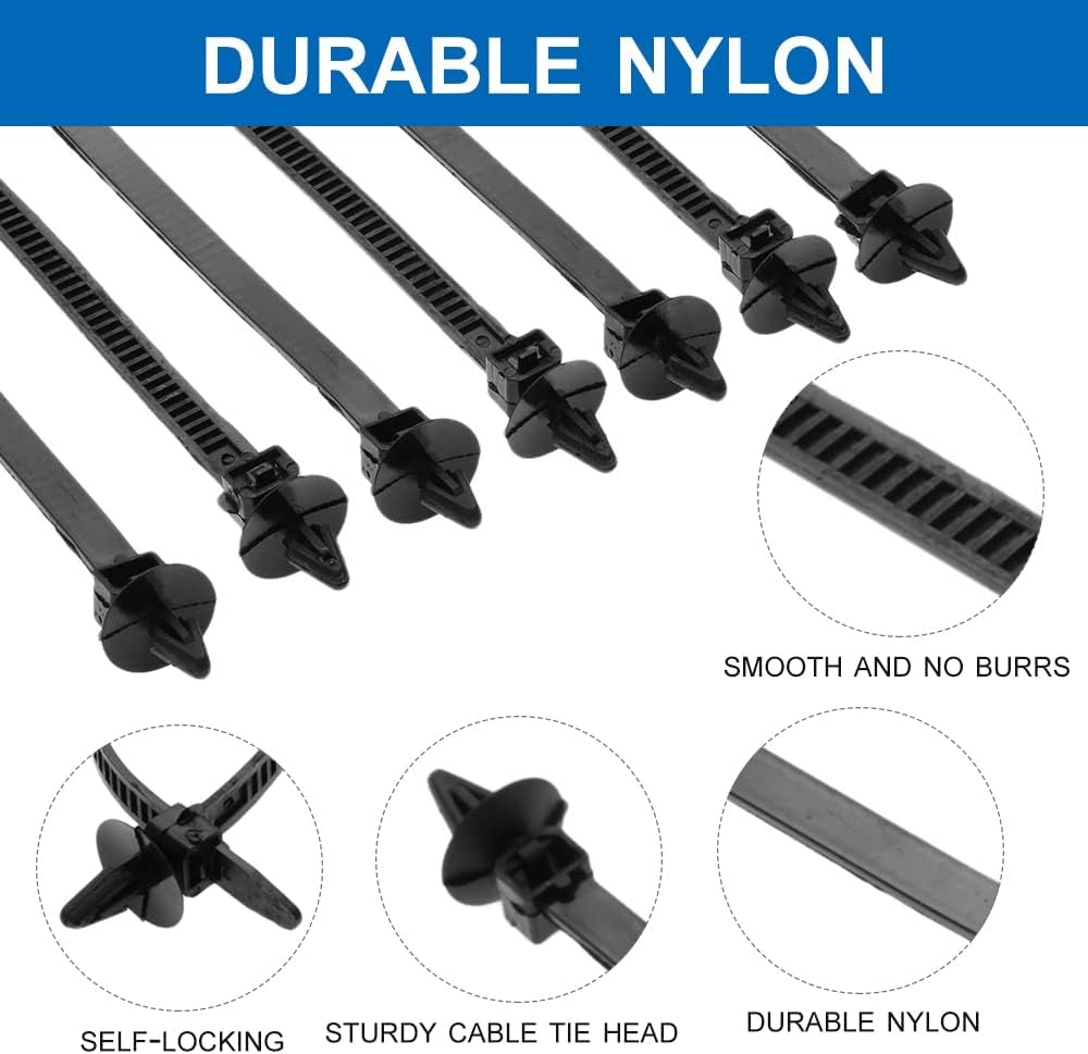 Nylon Cable Tie, 30PCS 5.51Inch Black Cable Zip Ties, Self-Locking Plastic Tie Wrap for Organizing Home Office Data Centers Garage Workshop