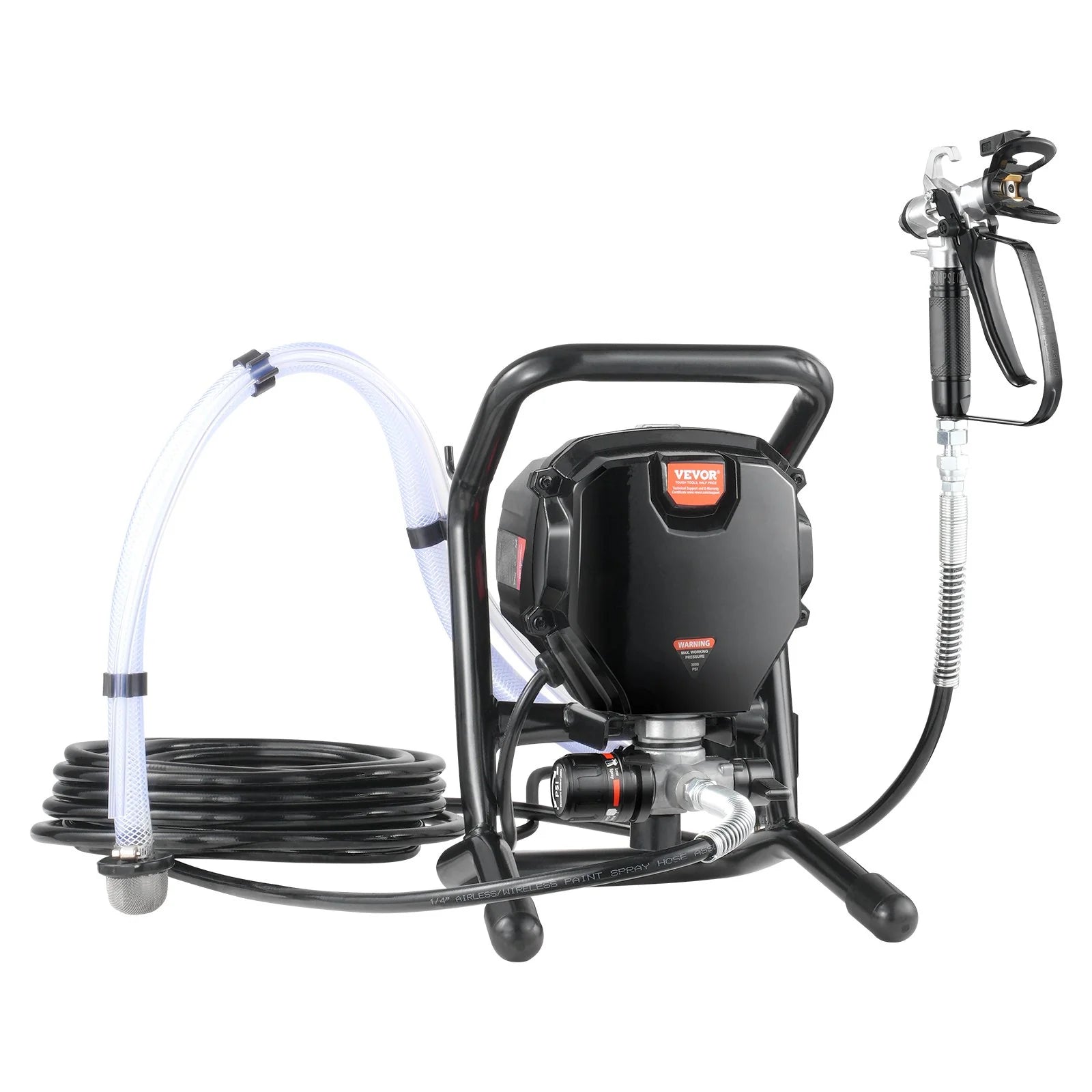 VEVOR Stand Airless Paint Sprayer, 3000PSI 750W Efficient Electric Airless Sprayer,For Home Interior and Exterior Furniture and Fences, Handheld Paint Sprayers, Fine and Even Painting Effect