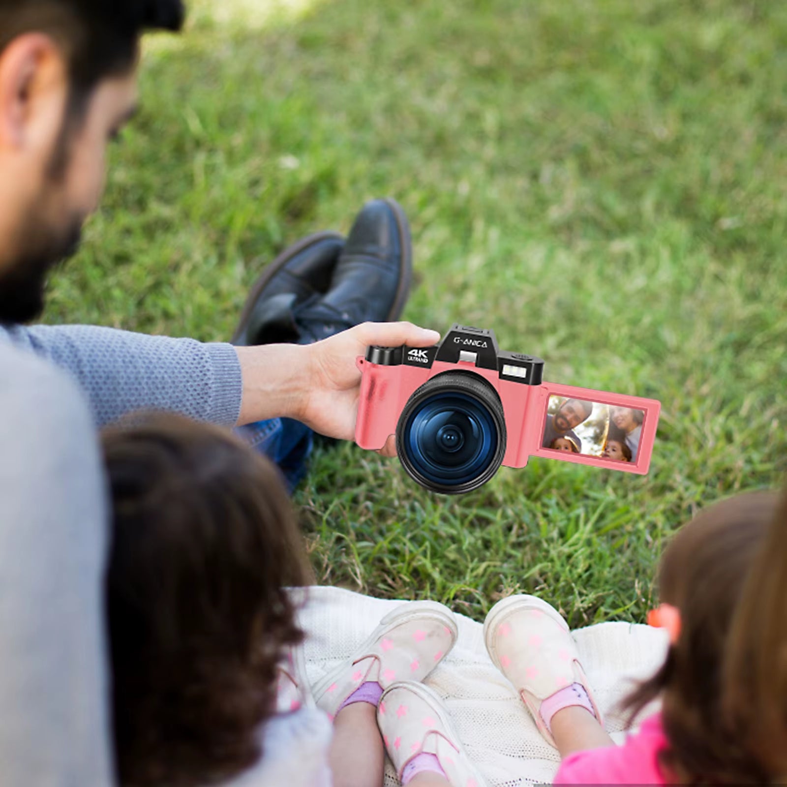 Macro Lens 4K Pink Digital Camera Flip Screen Selfie Camera 48MP Youtube Vlog WIFI Network Camera 16X Digital Zoom