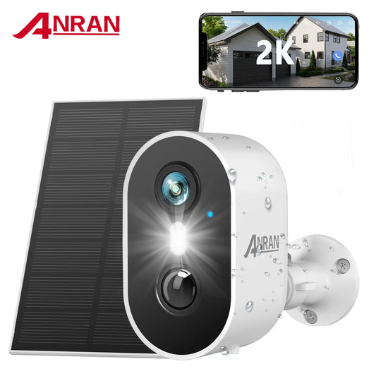 2K Wireless Outdoor Solar Security Camera with Spotlight, Waterproof PIR Detection, 2.4Ghz Wi-Fi, Rechargeable Battery Powered Home Surveillance Camera with Color Night Vision, 2-Way Audio