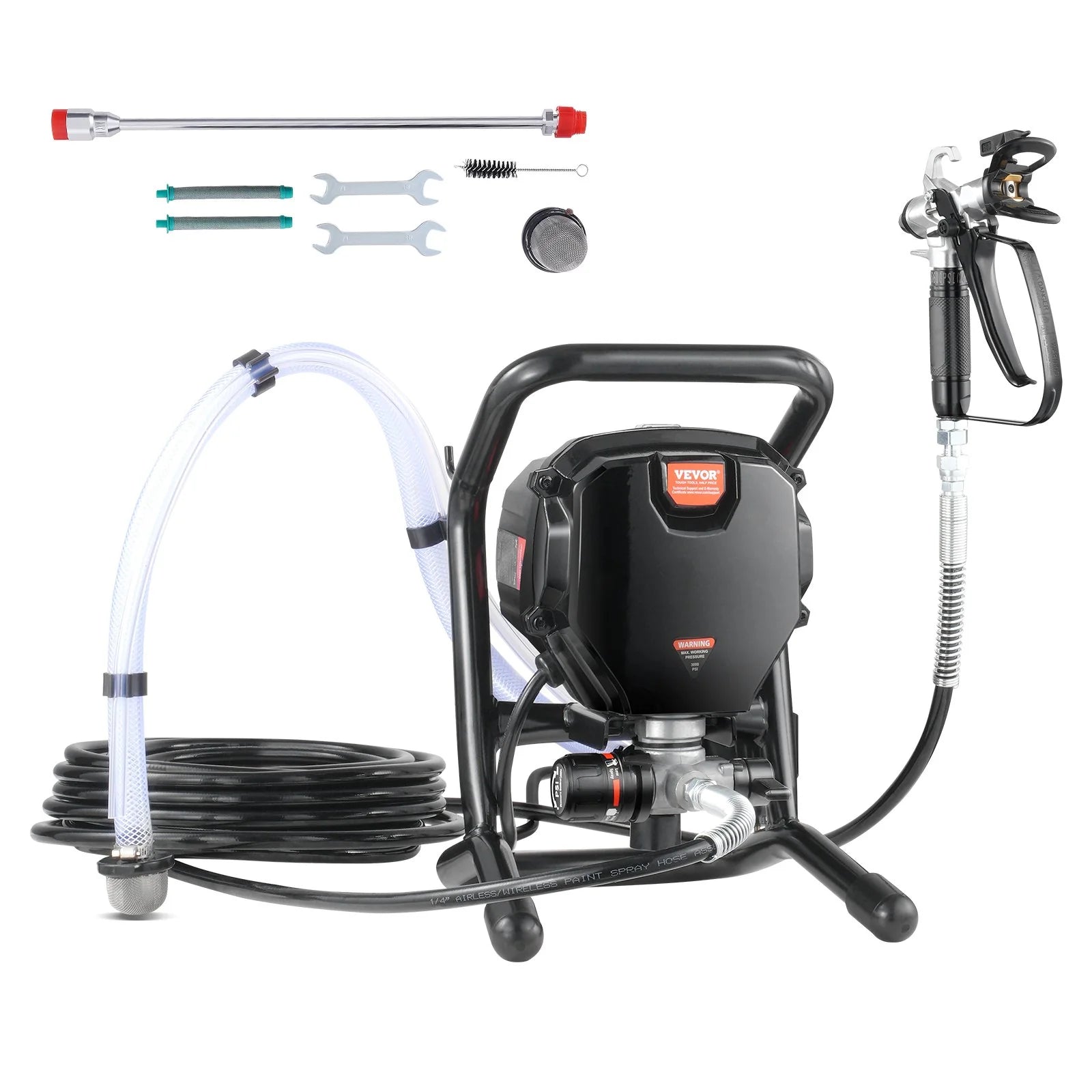 VEVOR Stand Airless Paint Sprayer, 3000PSI 750W Efficient Electric Airless Sprayer,For Home Interior and Exterior Furniture and Fences, Handheld Paint Sprayers, Fine and Even Painting Effect