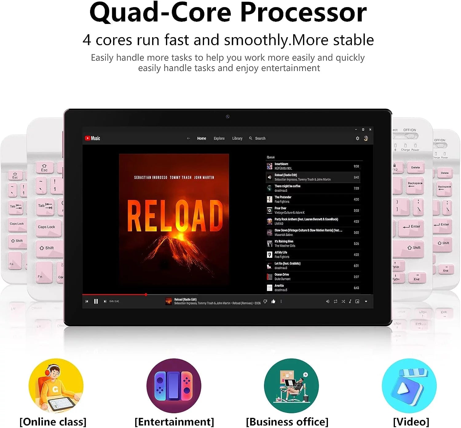 Android 13 Tablet with Keyboard, 10 Inch 2 in 1 Tablets, 12GB RAM+128GB ROM 2.0Ghz CPU Tableta, 2.4G/5G Wifi6 BT 5.0 Tablet PC, 1280*800 HD Tablet with Case Mouse Stylus Film, 6000Mah Battery Tablet