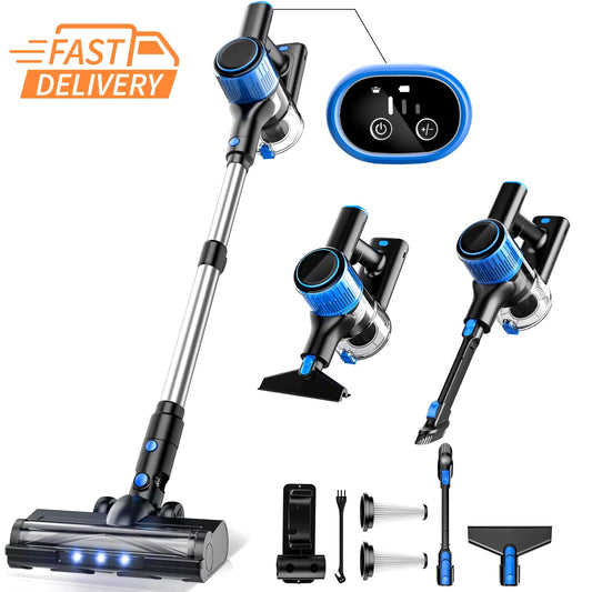 28Kpa 300W Handheld Cordless Vacuum Cleaner 8 in 1 Powerful Suction Stick Vacuum 1.5L Dust Cup for Pet Hair/Carpet/Hard Floor