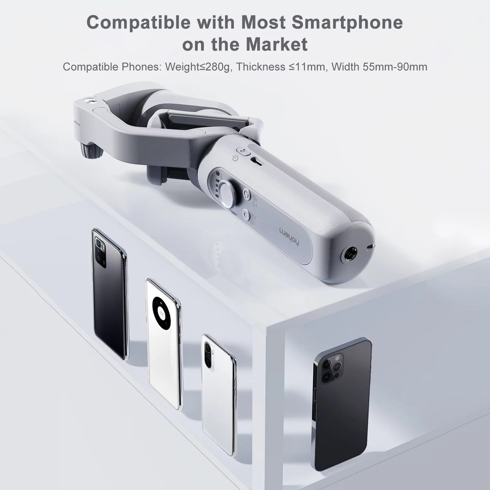 Isteady XE Kit Gimbal Stabilizer for Smartphone, 3-Axis Phone Gimbal, Magnetic Fill Light, Portable & Foldable, One-Key Inception, Ideal for Travel, Vlogging