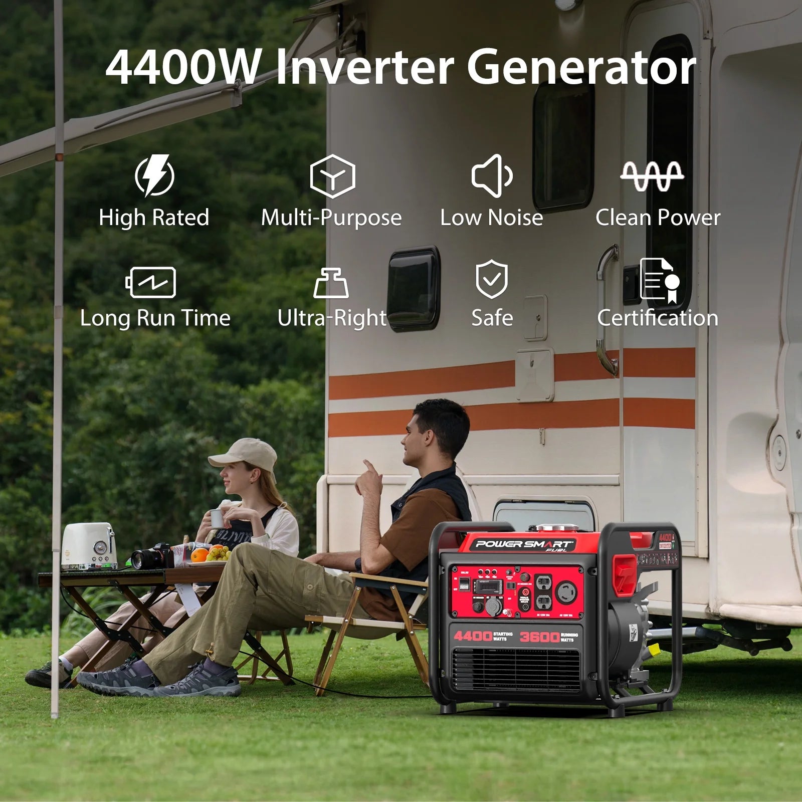 4400-Watt Gas Powered Inverter Generator for Outdoor and Home Use, EPA Compliant