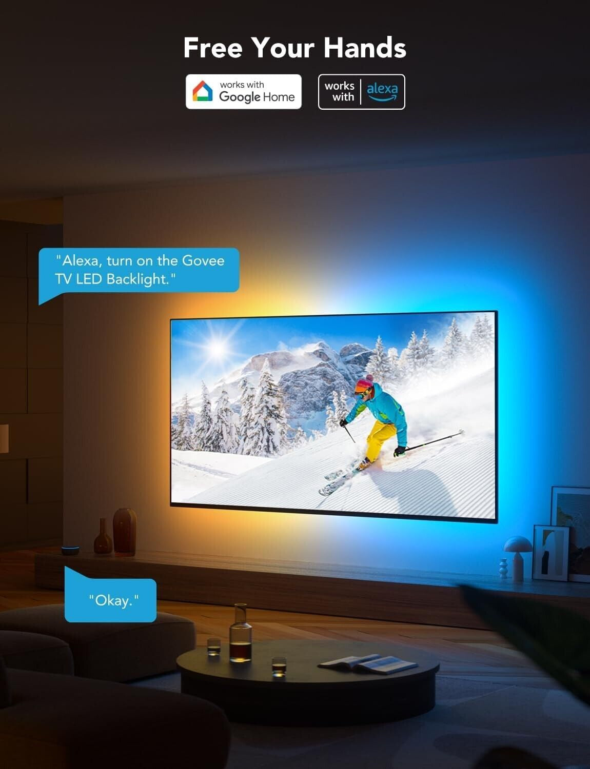 Govee TV LED Backlight, RGBIC TV Backlight for 55-75 Inch Tvs, Smart LED Lights