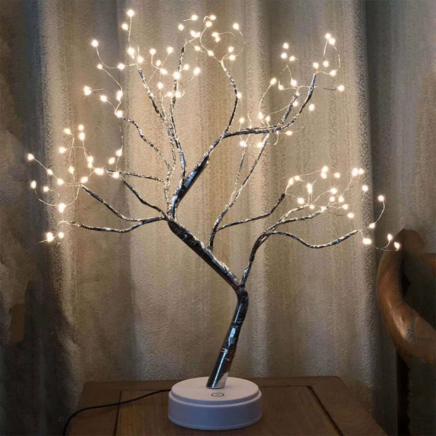 20" Tabletop Bonsai Tree Light with 108 Pearls LED DIY Artificial Light Tree Lamp Decoration for Gift Home Wedding Festival Holiday