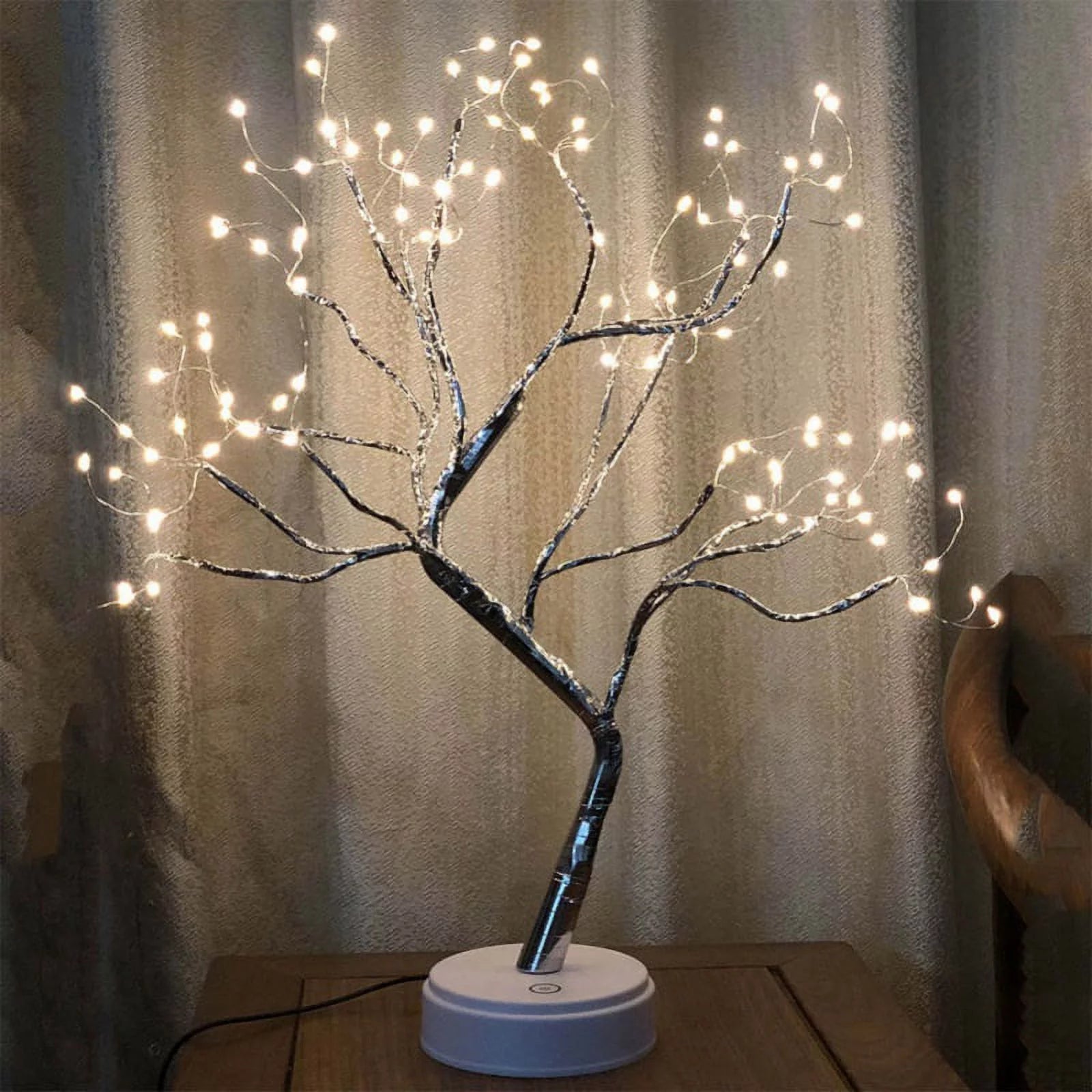 20" Tabletop Bonsai Tree Light with 108 Pearls LED DIY Artificial Light Tree Lamp Decoration for Gift Home Wedding Festival Holiday