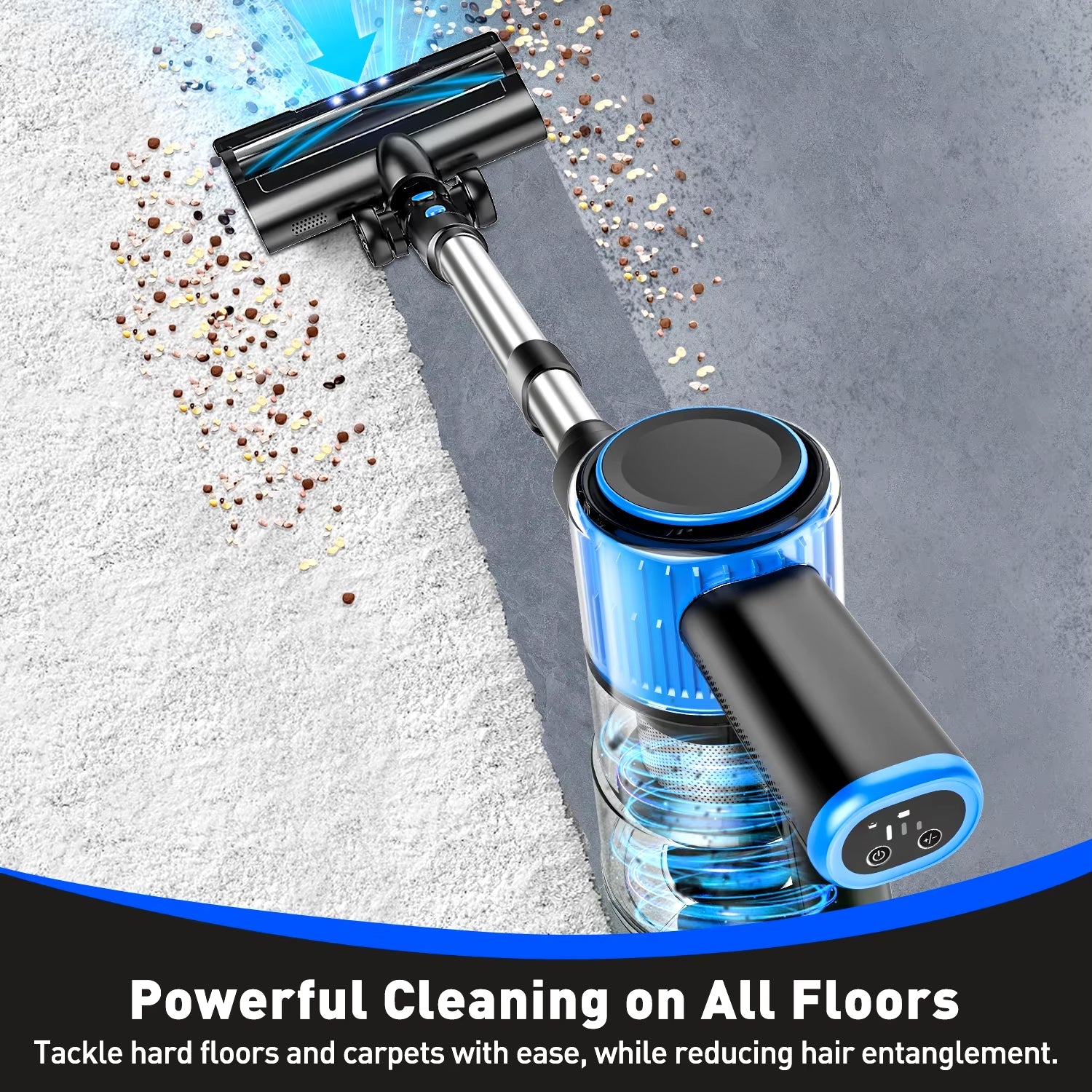 28Kpa 300W Handheld Cordless Vacuum Cleaner 8 in 1 Powerful Suction Stick Vacuum 1.5L Dust Cup for Pet Hair/Carpet/Hard Floor