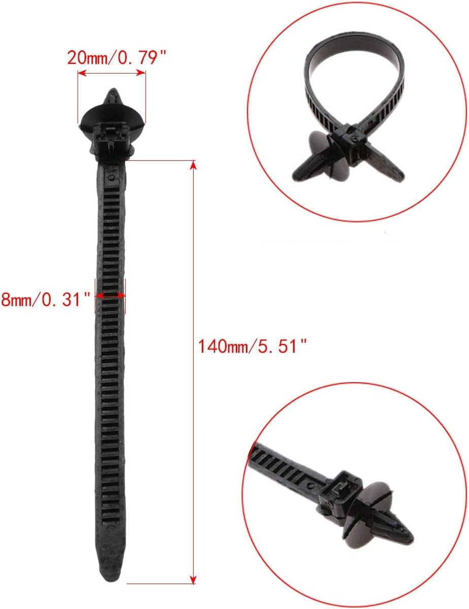 Nylon Cable Tie, 30PCS 5.51Inch Black Cable Zip Ties, Self-Locking Plastic Tie Wrap for Organizing Home Office Data Centers Garage Workshop