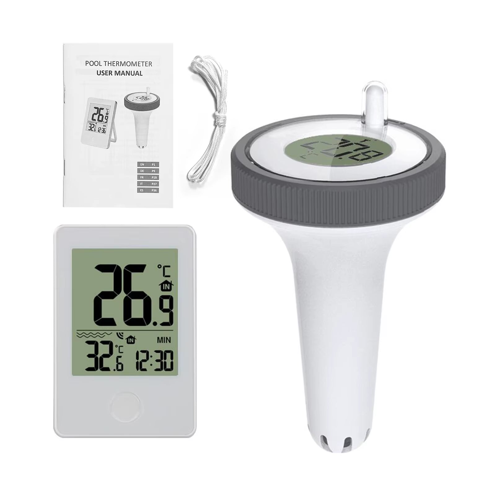 Digital Swimming Pool Thermometer Floating Outdoor Floating Thermometers Used for Swimming Pool Bathrooms Aquarium