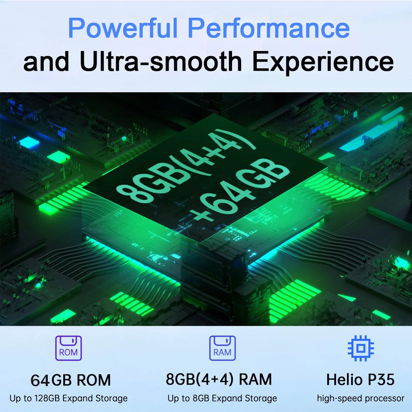 A22 Unlocked Smartphone, Android 14, 8GB RAM + 64GB Storage, Dual SIM, Fast Processor, 4000Mah Battery – Affordable & Reliable,Green