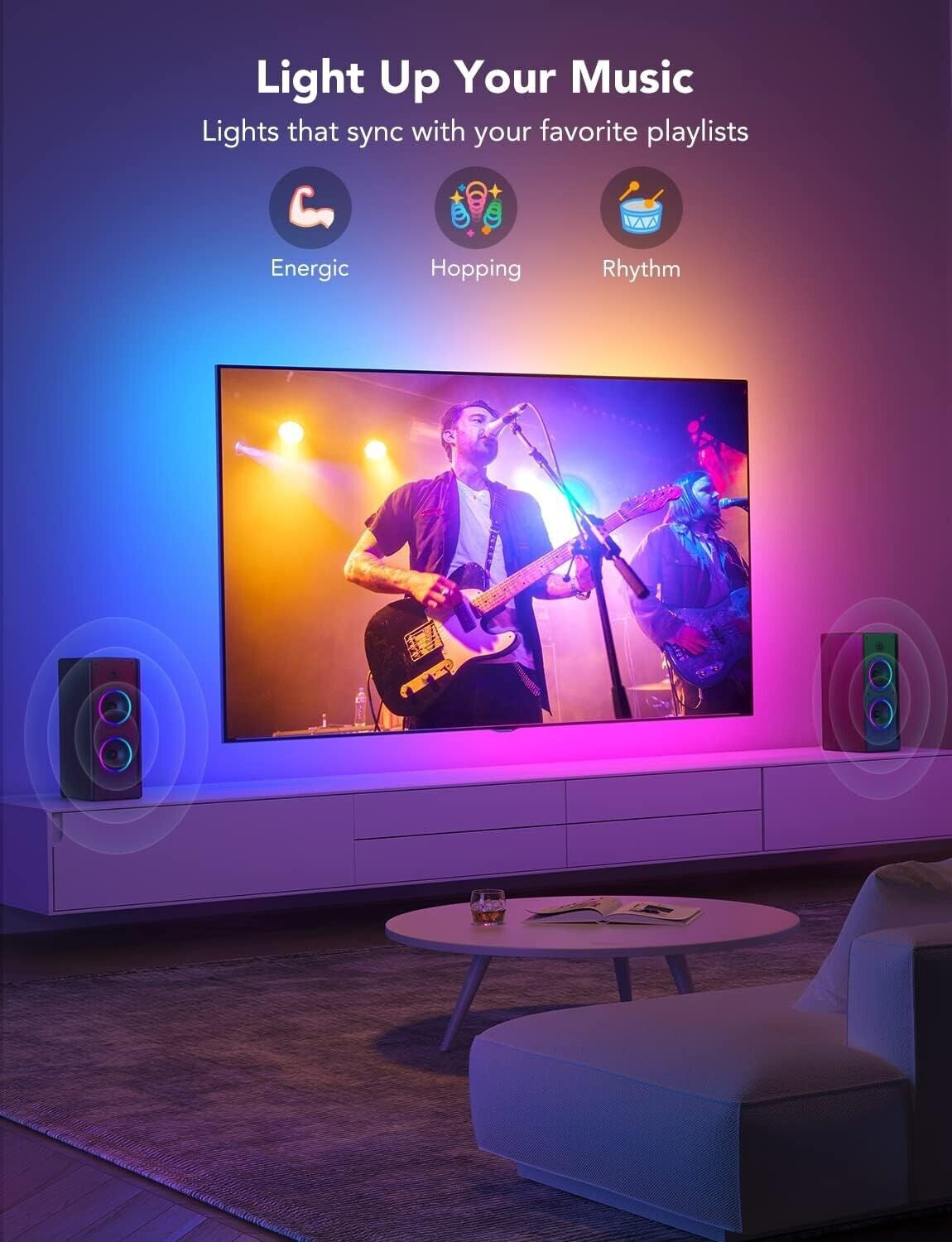 Govee TV LED Backlight, RGBIC TV Backlight for 55-75 Inch Tvs, Smart LED Lights