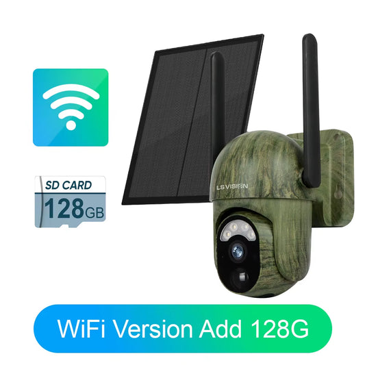 4G SIM Solar Security Cameras Wireless Outdoor 2K HD Video Surveillance Color Night Vision Human/Animal Detection